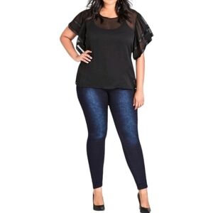 012 - Plus Size Asha Regular High Rise Skinny Jean - denim | CITY CHIC | 12 R